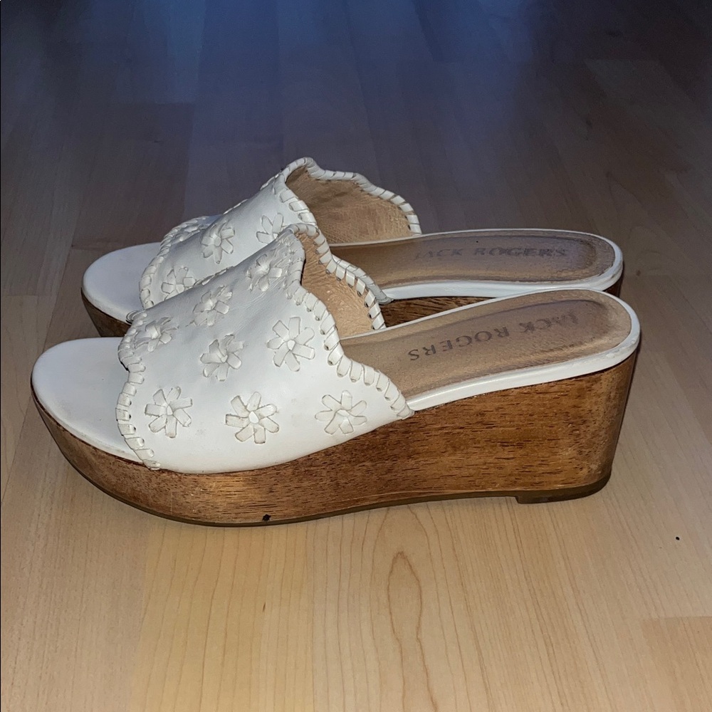 Jack Rogers Cream Floral Mules - Picture 4 of 7